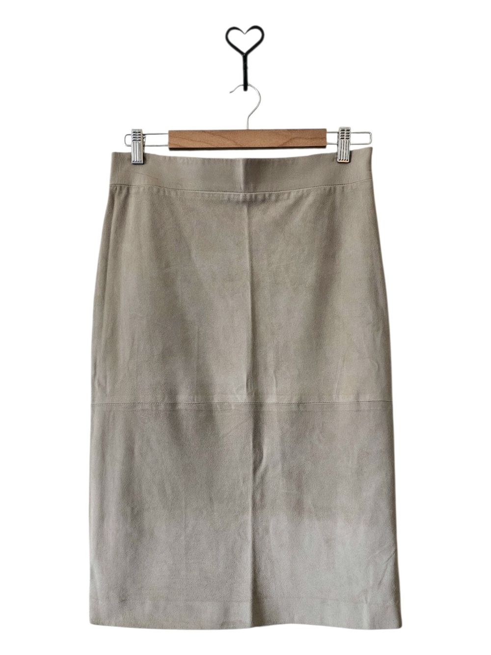 Ralph Lauren100% Hairsheep Suede, Taupe Leather Pencil Skirt